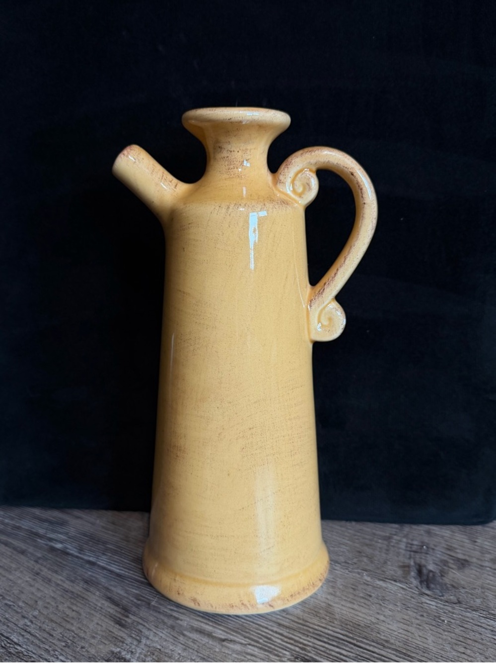Pier 1 Toscana Gold Ceramic Pitcher in Warm Yellow